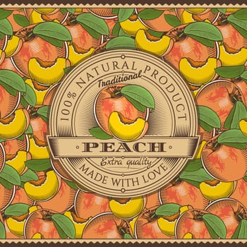 Label on seamless pattern in vintage style.