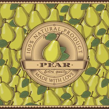 Label on seamless pattern in vintage style.