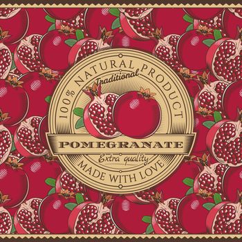 Label on seamless pattern in vintage style.