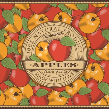 Label on seamless pattern in vintage style.