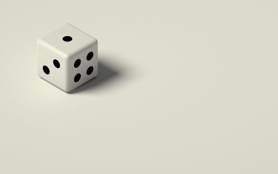 3D RENDERING OF DICE ISOLATED ON PLAIN BACKGROUND