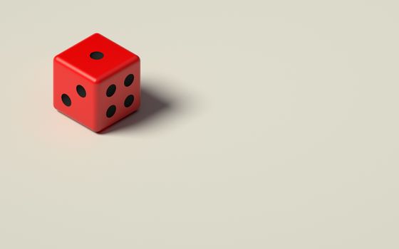 3D RENDERING OF DICE ISOLATED ON PLAIN BACKGROUND