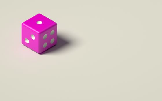 3D RENDERING OF DICE ISOLATED ON PLAIN BACKGROUND