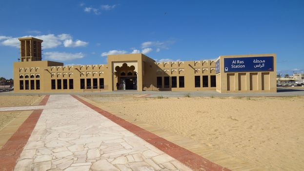 The view of the Al Ras station in Dubai on a hot summer afternoon                               