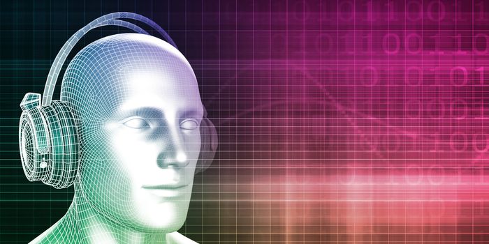 Digital Music Experience with Man Wearing Headphones
