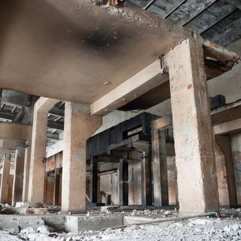 ruins of a very heavily polluted industrial factory, industrial series