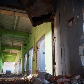 ruins of a very heavily polluted industrial factory, industrial series