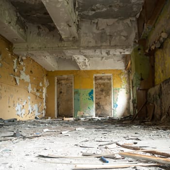 ruins of a very heavily polluted industrial factory, industrial series