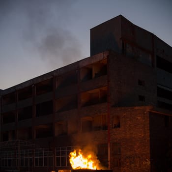 ruins of a very heavily polluted industrial factory, industrial series
