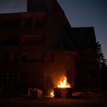 ruins of a very heavily polluted industrial factory, industrial series