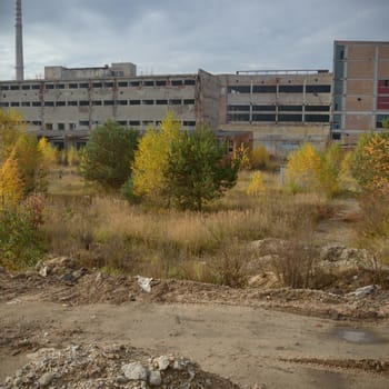 ruins of a very heavily polluted industrial factory, industrial series