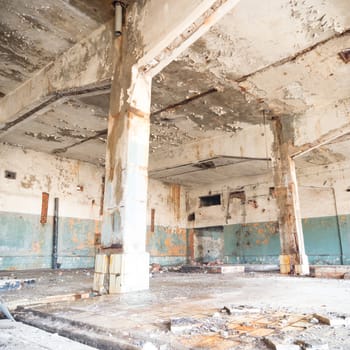ruins of a very heavily polluted industrial factory, industrial series