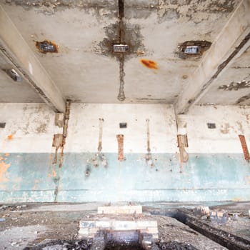 ruins of a very heavily polluted industrial factory, industrial series