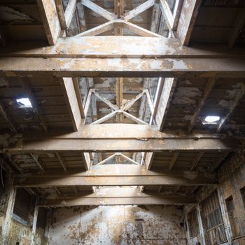 ruins of a very heavily polluted industrial factory, industrial series