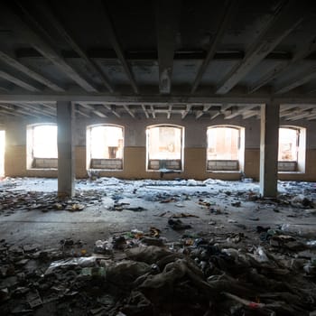 ruins of a very heavily polluted industrial factory, industrial series