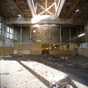 ruins of a very heavily polluted industrial factory, industrial series