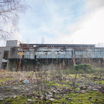 ruins of a very heavily polluted industrial factory, industrial series