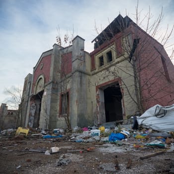 ruins of a very heavily polluted industrial factory, industrial series