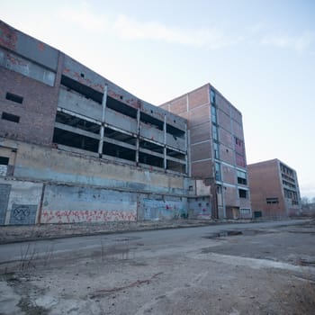 ruins of a very heavily polluted industrial factory, industrial series