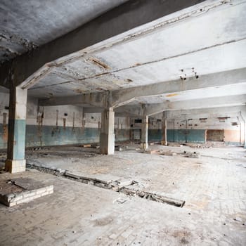 ruins of a very heavily polluted industrial factory, industrial series