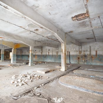 ruins of a very heavily polluted industrial factory, industrial series