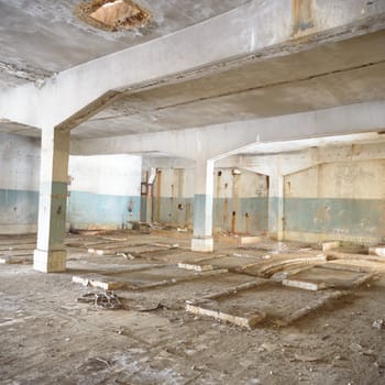 ruins of a very heavily polluted industrial factory, industrial series