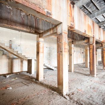 ruins of a very heavily polluted industrial factory, industrial series