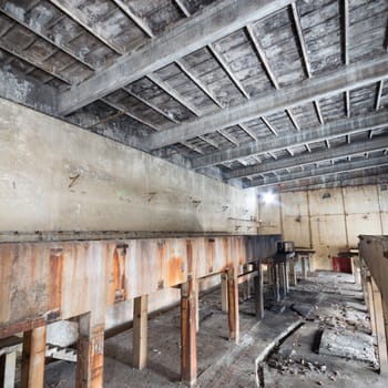 ruins of a very heavily polluted industrial factory, industrial series