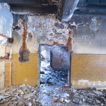 ruins of a very heavily polluted industrial factory, industrial series