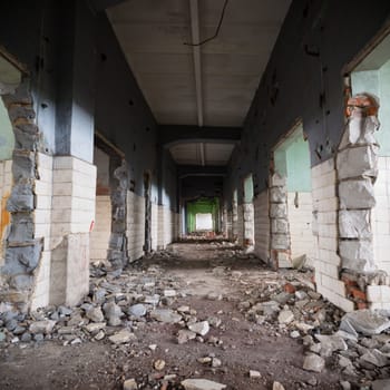 ruins of a very heavily polluted industrial factory, industrial series