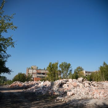 ruins of a very heavily polluted industrial factory, industrial series