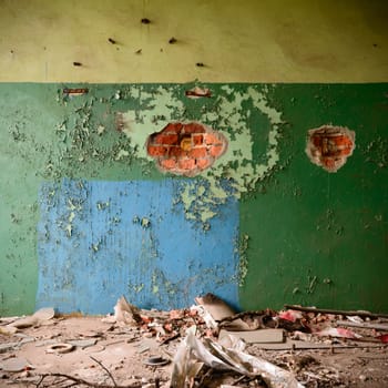 ruins of a very heavily polluted industrial factory, industrial series