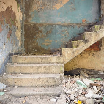 ruins of a very heavily polluted industrial factory, industrial series