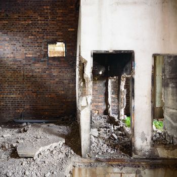 ruins of a very heavily polluted industrial factory, industrial series
