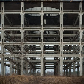 ruins of a very heavily polluted industrial factory, industrial series