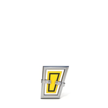 Framed traffic road sign COMMA 3D render illustration isolated on white background