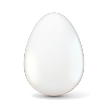 White egg. 3D render illustration isolated on white background