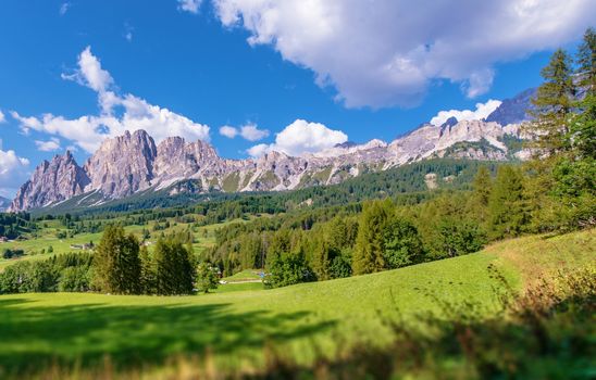 Cortina d'Ampezzo Scenic Dolomite Mountains. Northern Italy, Europe.