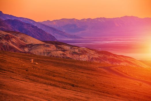 Sunset Scenery of Death Valley. California, United States.