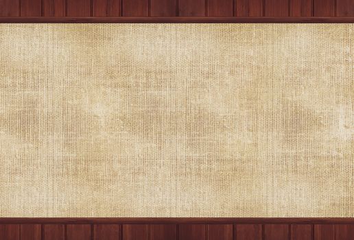 Wood and Canvas Background Illustration. Canvas Backdrop.