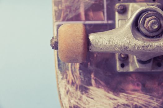 Close-up image of skateboard
