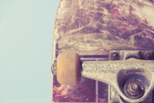 Close-up image of skateboard
