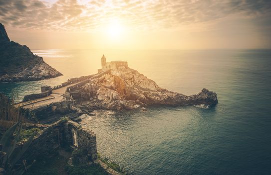 Roman Catholic Church of St. Peter in Lazzaro Spallanzani, Portovenere, Italy. Province of La Spezia.
