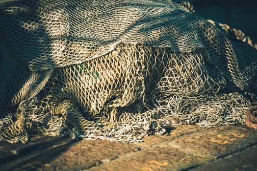 Fishing Village Nets. Fishing Industry Concept Photo. 