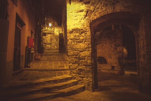 Walking Around Porto Venere Village at Night. Portovenere Architecture, Liguria Italy. 