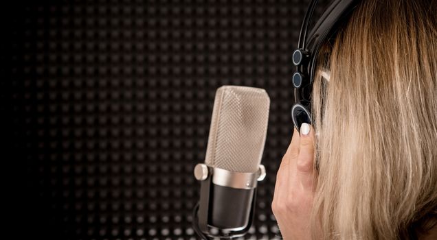 Songs Recording. Audio Recording in the Studio. Show Business Conceptual Photo. 