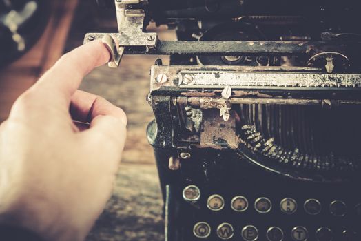 Typewriting on the Rusty Vintage Typewriting Machine.