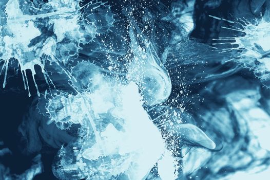 Abstract Blue Splashy Background Illustration.