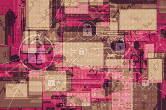 Internet Background Concept. Flat Internet Concept Design with Networking Elements.