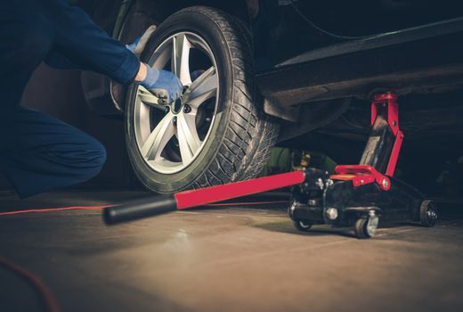 Auto Service. Car Tire Replacement and Maintenance. 